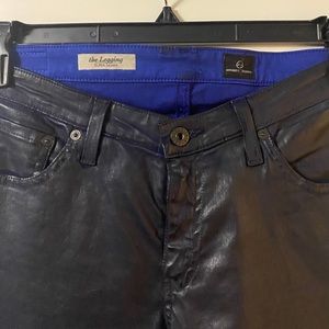 Adriano Goldschmied Faux Navy Leather leggings